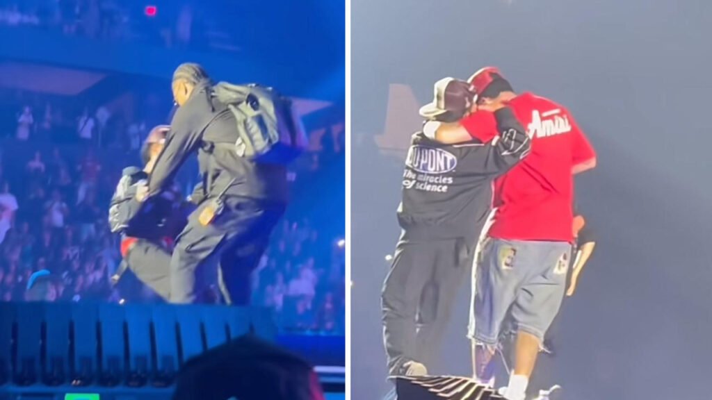 Blessd detiene concierto en EE. UU. y enfrenta a guarda que arrojó a niño del escenario: “¿Cómo vas a tirar al niño así?