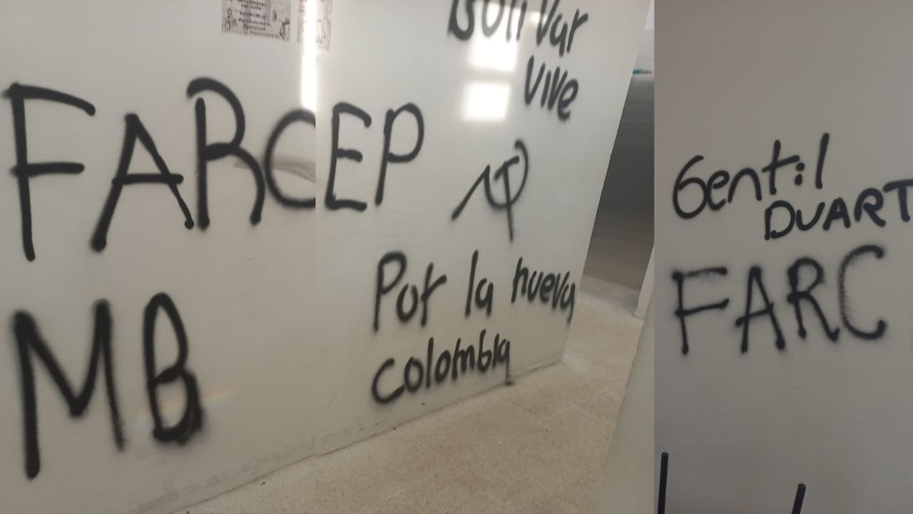 Denuncian la aparición de grafitis alusivos a las Farc en la Universidad Nacional de Bogotá